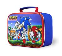 Sonic The Hedgehog Lunch Box Kids Insulated Lunch Bag for Boys (Blu/Rosso)