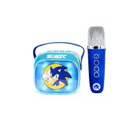 Sonic the Hedgehog, mini altoparlante per karaoke a LED, wireless, con microfono Bluetooth, blu, luci che cambiano colore