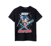 Sonic the Hedgehog Nero Merry Christmas T-shirt a maniche corte Ragazzi