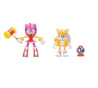 Sonic The Hedgehog - Pack contenente 2 action figure di Tails e Amy alte 10 cm, con 11 punti di articolazione ed estremamente dettagliate. Per bambini e collezionisti
