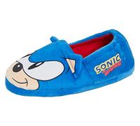 Sonic The Hedgehog Pantofole per bambini Sega con orecchie 3D, pantofole da casa foderate calde, Blu, 36 EU