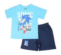Sonic The Hedgehog Pigiama da ragazzo, camicia corta, set estivo, corto, per il tempo libero, leggero, set da 104 - 134 cm, Blu, 128