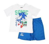 Sonic The Hedgehog Pigiama da ragazzo, camicia corta, set estivo, corto, per il tempo libero, leggero, set da 104 - 134 cm, bianco, 116