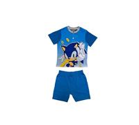 Sonic The Hedgehog Pigiama Estivo Bambino, Set 2 Pezzi, T-Shirt e Pantaloncini, Cotone (IT, età, 4 Anni, Regular, Blu)