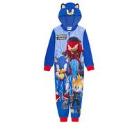 Sonic The Hedgehog Pigiama Intero con Cappuccio Bambini, Tails Knuckles, in Pile, da Indossare in Camera da Letto