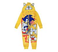 Sonic The Hedgehog, Pigiama intero con cappuccio, per bambini e bambine, con coda o nocche, età 4-14 anni, Code, 11-12 Years