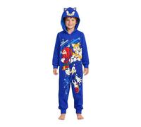 Sonic The Hedgehog, Pigiama intero con cappuccio per bambini e bambine, Tutina pigiama, Sonic, Tails o Knuckles, Età 4-14 anni, 5-6 Years