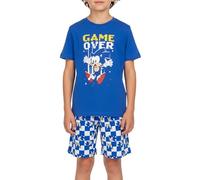 Sonic The Hedgehog Pigiama per Ragazzi, Set da 2 Pezzi Pigiama in Morbido Cotone Design Sonic Il Riccio Maglietta e Pantaloncini, Taglia 5 Anni | Blu
