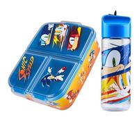 SONIC THE HEDGEHOG Porta Merenda Bambino con Scomparti e Borraccia per la Scuola