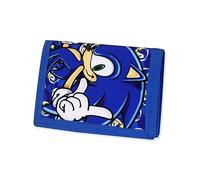 Sonic The Hedgehog Portafogli regalo per bambini per ragazzi e ragazze, in velcro a tre pieghe con cerniera e porta monete - perfetto per il portafoglio per bambini