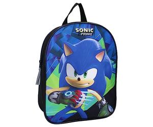 SONIC The Hedgehog Prime Time Hedgehog - Zaino per bambini | scuola | asilo | colore nero e blu - Dimensioni 29 x 22 x 9 cm
