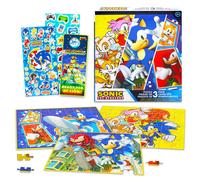 Sonic the Hedgehog Puzzle for Kids Set - Pacchetto con 3 acconciature Sonic puzzle pi | 1: 48 PC e 2: 100 PC Sonic Puzzle for Kids