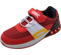 Sonic The Hedgehog, Scarpe da Ginnastica per Ragazzi o Ragazze con luci Lampeggianti, Rosse, Taglia 2 UK, 34 EU