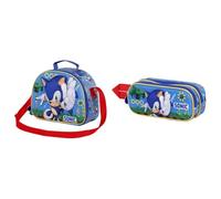 Sonic The Hedgehog - SEGA Faster - Borsa Porta Merenda 3D + Astuccio Doppio 3D