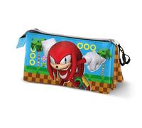 Sonic The Hedgehog - SEGA Knuckles Run-Astuccio Triplo, Multicolore, 23 x 11 cm