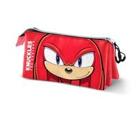 Sonic The Hedgehog - SEGA Knuckles Sight-Astuccio Triplo, Rosso, 23 x 11 cm