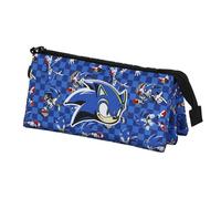 Sonic The Hedgehog - SEGA Sega-Sonic Action-Astuccio Triplo, Blu, 23 x 11 cm
