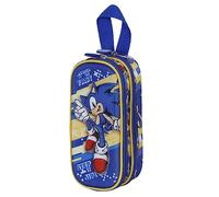Sonic The Hedgehog - SEGA -Sonic Step-Astuccio 3D Doppio, Blu, 22 x 9.5 cm