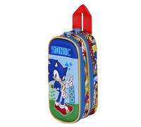 Sonic The Hedgehog - SEGA Unstoppable-Astuccio 3D Doppio, Blu, 22 x 10 cm