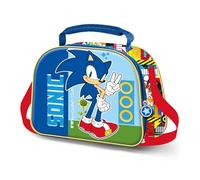Sonic The Hedgehog - SEGA Unstoppable-Borsa Porta Merenda 3D, Blu, 26 x 20 cm