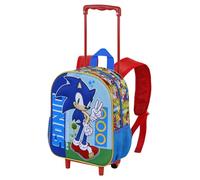 Sonic The Hedgehog - SEGA Unstoppable-Zainetto 3D con Ruote Piccolo, Blu, 26 x 34 cm, Capacità 7 L