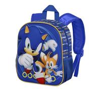 Zainetto Sonic Asilo Scuola Per Bambini Effetto 3d Tasche Laterali 31x26x11 cm