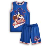 Sonic The Hedgehog Set di maglie e pantaloncini da basket per ragazzi | Completo sportivo a due pezzi per bambini in blu | Pacchetto per bambini