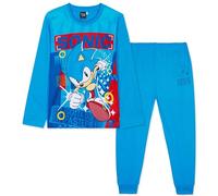 SONIC THE HEDGEHOG Shadow Lungo Pigiama Ragazzo, Morbida Accogliente Abbigliamento da Casa Set - Giocatore Regalo Bambino (Sonic Blu, 9-10 Anni)
