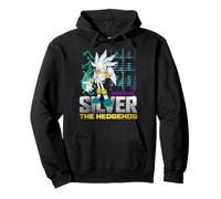 Sonic The Hedgehog Silver 20th Anniversary Distressed Felpa con Cappuccio