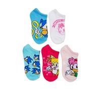 SONIC THE HEDGEHOG Sonic 5 Pack No Show Socks Calzini Casual, Assortiti, 6-9 (Pacco da 10) Ragazze