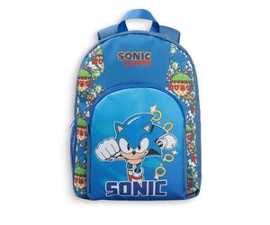 Sonic The Hedgehog Sonic Merch - Zaino da scuola con cerniera, tasca frontale, tasche laterali in rete e spallacci imbottiti, colore: blu