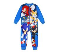 SONIC THE HEDGEHOG Sonic Tails Knuckles Shadow - Tutina in pile per bambini, Blu, 9-10 Years