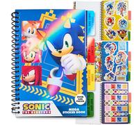SONIC THE HEDGEHOG Sticker Book per Bambini Adolescenti con 28 Fogli Adesivi Shadow Knuckles, 400+ Adesivi Scrapbooking, Set Creativo