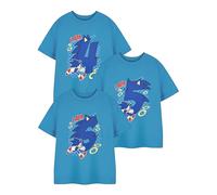 Sonic The Hedgehog T-Shirt a Maniche Corte Blu da Ragazzo | T-Shirt Grafica per l'età del Compleanno | Abbigliamento per l'età del Compleanno di Sonic per Bambini | Articoli Sonic per Ragazzi