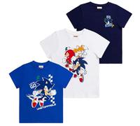 SONIC THE HEDGEHOG T-shirt da ragazzo | Confezione da 3 magliette multipack per bambini | 100% cotone abbigliamento Sonic, Tails e Knuckles | Merchandise ufficiale Sonic, multicolore, 9-10 Anni