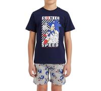 Sonic The Hedgehog T-Shirt e Pantaloncini per Ragazzi, Pigiama in 2 Pezzi per Bambino Design Sonic Il Riccio, Taglia 4 Anni | Blu