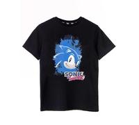 Sonic The Hedgehog T-Shirt Nera Boys | Sonic Watercolour Design | Merchandising Sonic Autentico | Maglietta Comoda per Gli Appassionati di Giochi