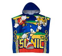 Sonic The Hedgehog Telo Mare Asciugamano Mare | Poncho Mare Bambino | Taglia Unica Blu, sopo3107