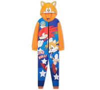 SONIC THE HEDGEHOG Tuta Intera Bambino, Pile Pigiama Intero Bambini con Cappuccio, Abbigliamento da Casa, Tails Regalo Ragazzo (5-6 Anni, Multi Tails)