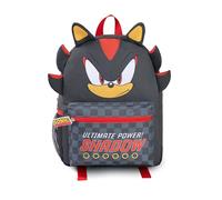 Sonic The Hedgehog Zaino Kids 3D Shadow | Zaino scolastico con grafica Ultimate Power! di nero e rosso gaming con tasca frontale a scacchi e cerniera | Sonic Merch