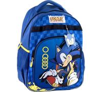 Sonic the Hedgehog, zaino per la scuola per bambini, 2 scomparti, leggero, grande, con tasca frontale e tasca laterale in rete per bottiglie, zaino da viaggio per ragazzi, zaino per la scuola
