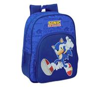 Sonic - Zaino scolastico per bambini, con motivo animato, adatto a carrozzina, comodo e versatile, qualità e resistenza, 26 x 11 x 34 cm
