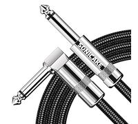 SONICAKE Cavo intrecciato per chitarra 3M Cavo per strumenti per chitarra 6,35 mm, angolo retto a dritto nero