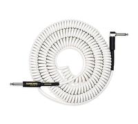 SONICAKE Cavo per strumenti per chitarra 10M cavo per chitarra bobina 6,3mm cavo a spirale con spine angolate e spina standard bianca