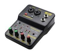 SONICAKE mini mixer audio mixer musica 2 canali con scheda audio USB 48V alimentazione phantom suono compatto per PC registrazione/DJ studio/registrazione musicale