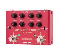 SONICAKE Pedale Overdrive Doppio Canale Overdrive/Boost/Distortion 3 Modalità Circuito Puro Analogico True Bypass 4 Manopole per Canale QDS-08