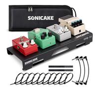 SONICAKE Pedaliera Mini per Chitarra in Alluminio Pedalboard per Effetti per Chitarra 36 x 14.5 x 5 cm con Borsa, Nastro Pedaliere e Fascette Nero QPB-11