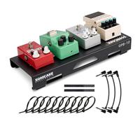 SONICAKE Pedaliera Mini per Chitarra in Alluminio Pedalboard per Effetti per Chitarra 36 x 14.5 x 5 cm, Nastro Pedaliere, Fascette e Cavi Patch Nero QPB-10