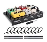 SONICAKE Pedaliera Mini per Chitarra in Alluminio Pedalboard per Effetti per Chitarra 38 x 29 x 6.5 cm con Nastro Pedaliere e Fascette Nero QPB-20