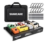 SONICAKE Pedaliera Mini per Chitarra in Alluminio Pedalboard per Effetti per Chitarra 46 x 32.3 x 7 cm con Borsa, Nastro Pedaliere e Fascette Nero QPB-31